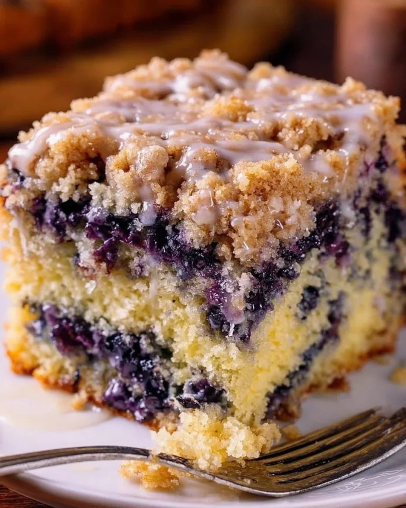 Blueberry Muffin Buckle Cake