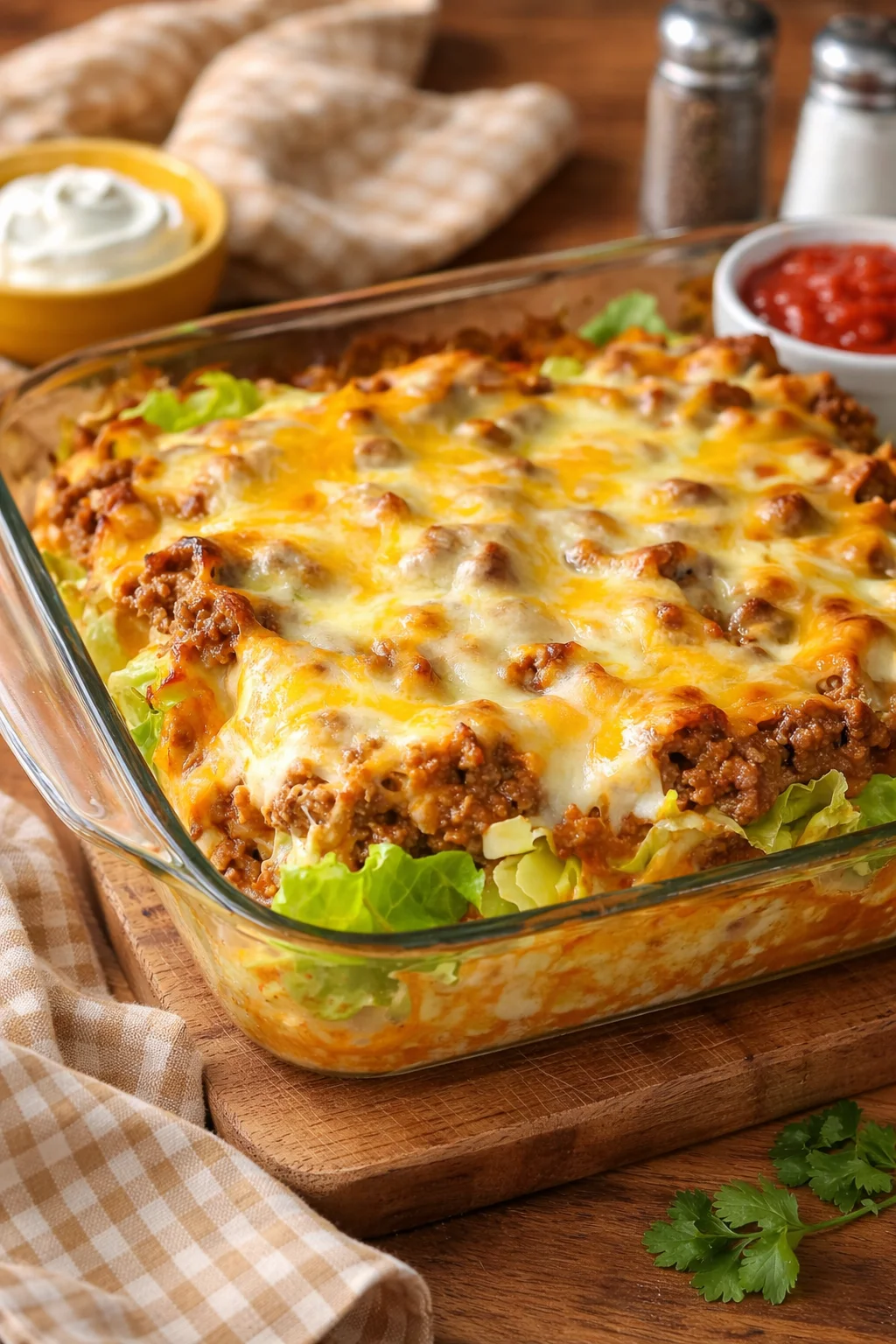Cabbage Roll Casserole Delicious Cabbage Roll Casserole served in a baking dish with fresh herbs