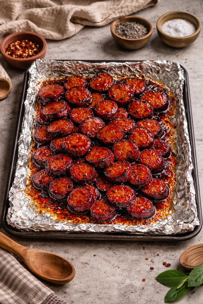 Deliciously crispy candied bacon on a plate, perfect for tasty snacks.