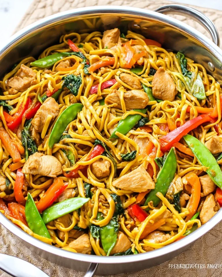Chicken Lo Mein Bowl of Chicken Lo Mein with vegetables and noodles