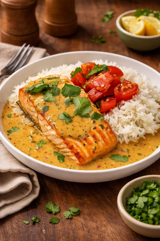 Coconut Curry Salmon with Jasmine Rice