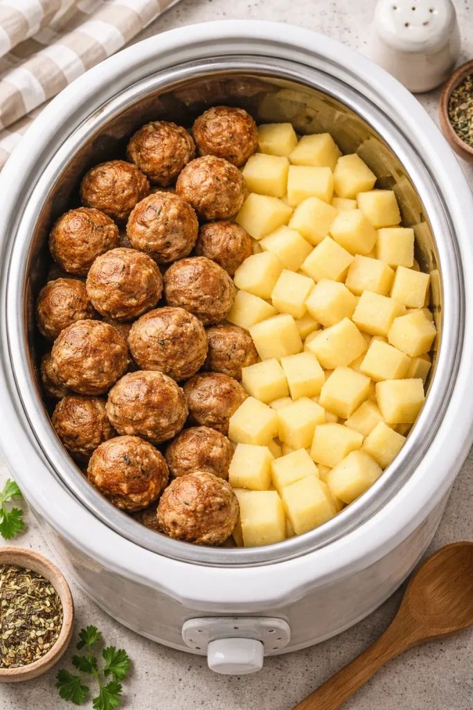 crock pot meatballs and potatoes crock pot meatballs and potatoes