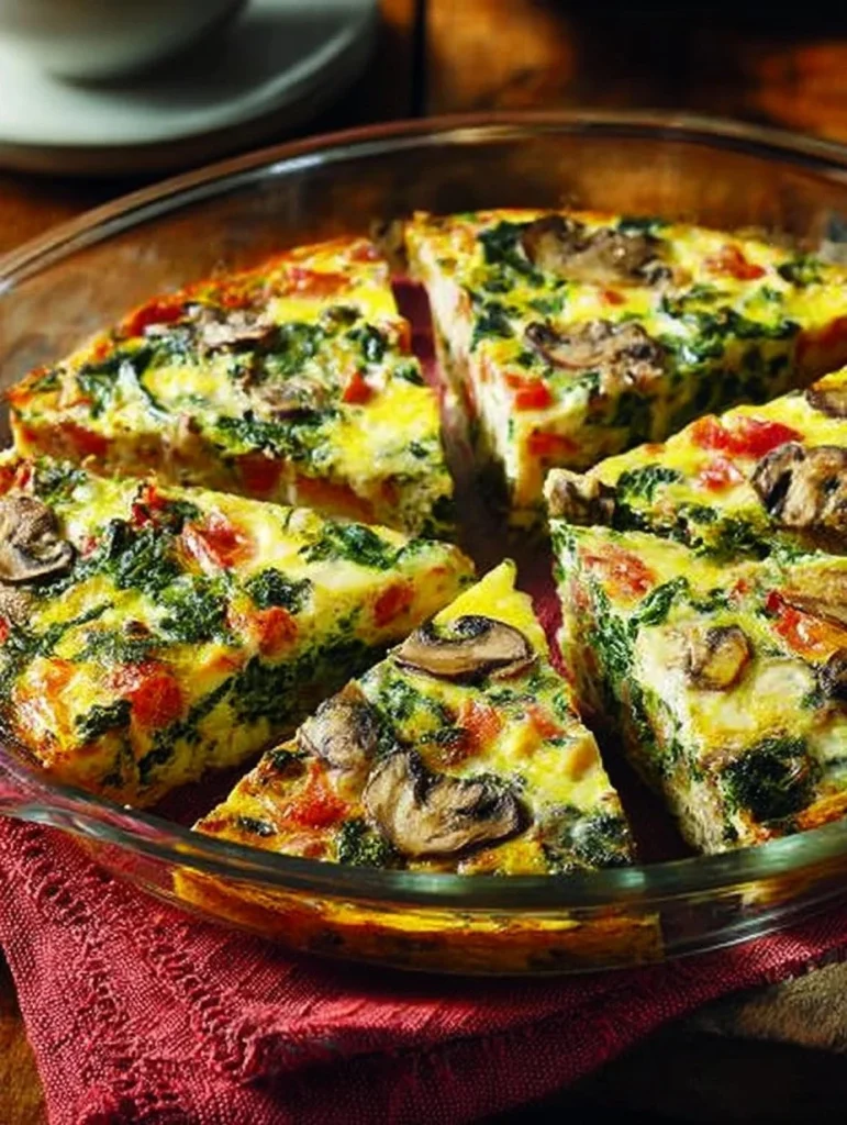 Crustless Spinach, Onion and Feta Quiche
