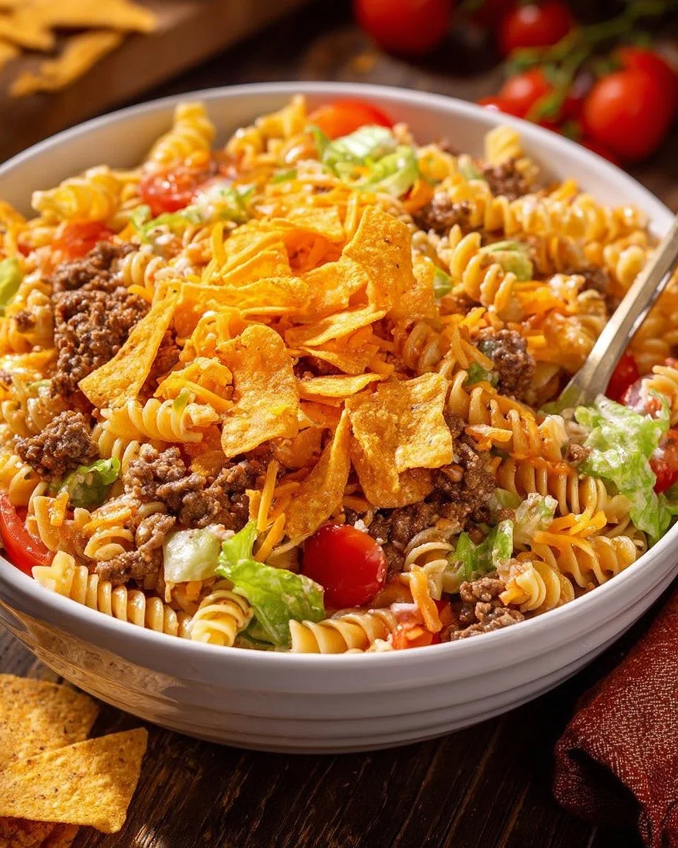 Doritos Locos Taco Pasta Salad Delicious Doritos Locos Taco Pasta Salad with vibrant ingredients and flavors.