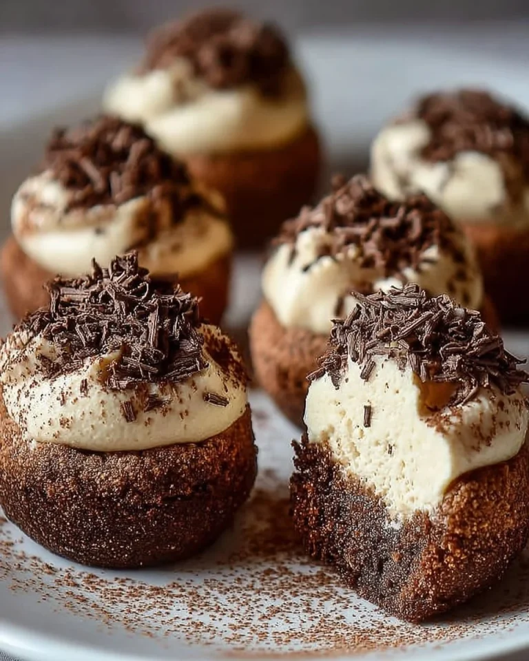 Espresso-kissed mascarpone tiramisu truffle bites on a dessert plate.