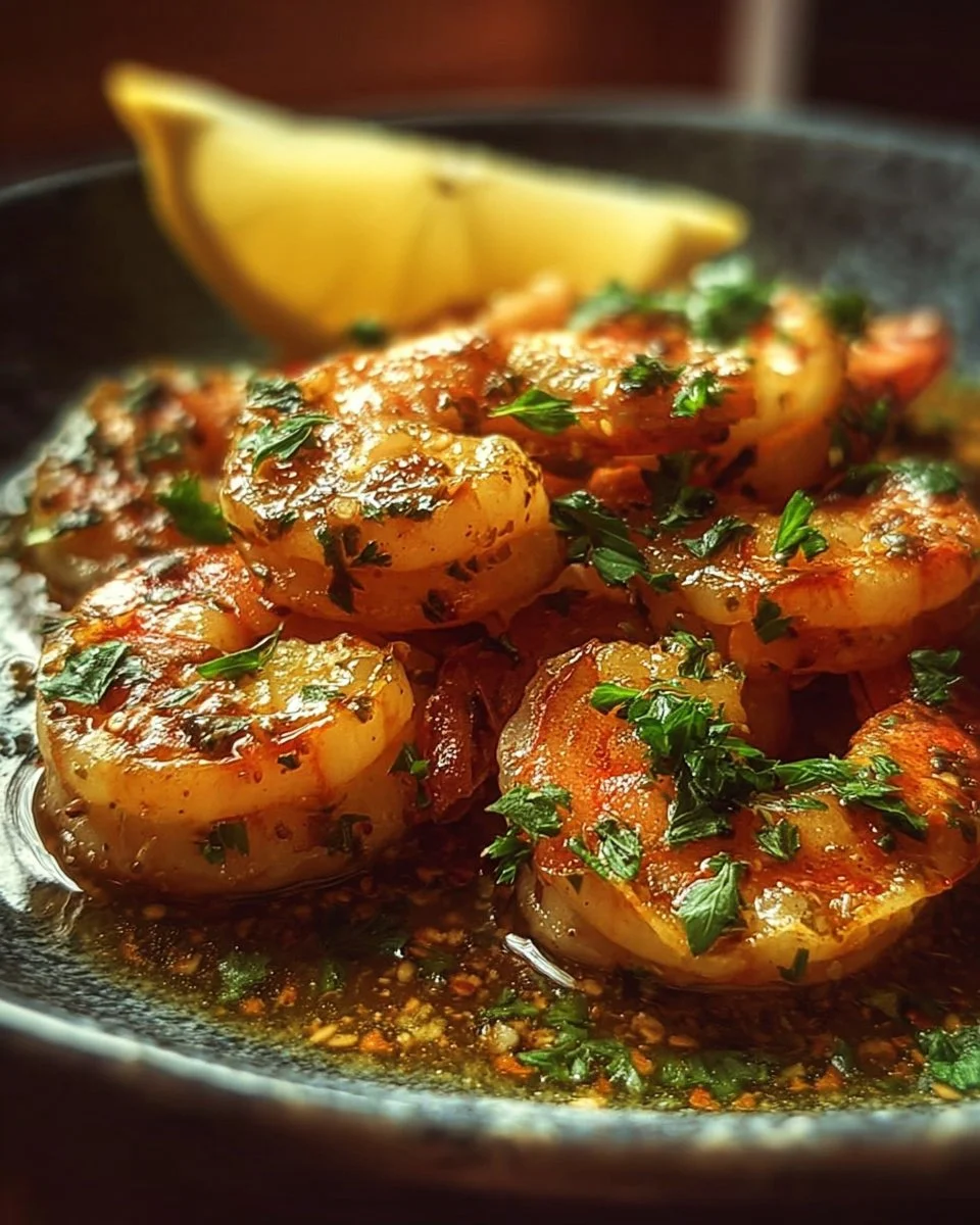 Delicious plate of Red Lobster shrimp scampi with garlic and butter sauce