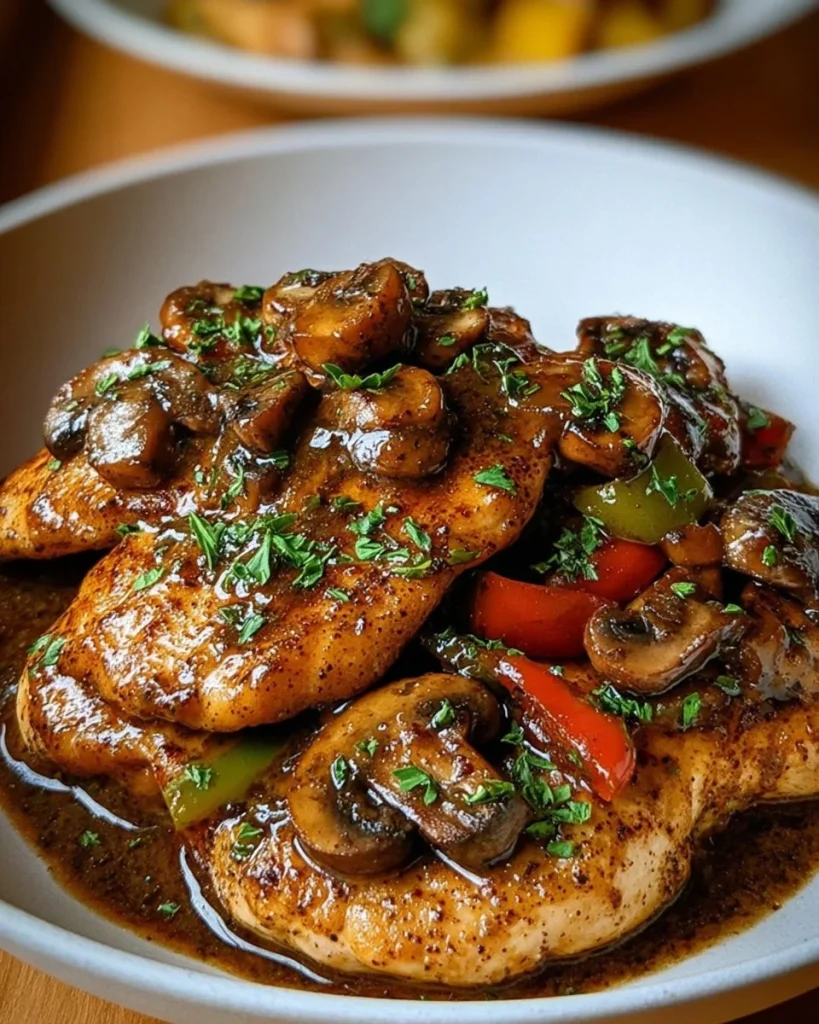 Garlic Pepper Chicken with Mushrooms