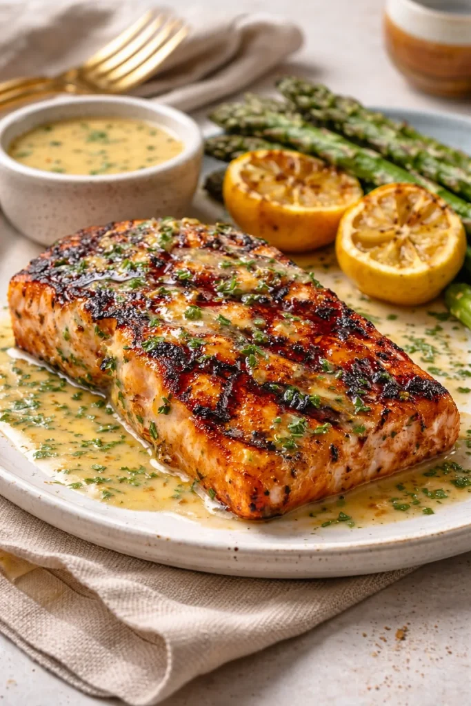 Grilled Salmon with Dijon Sauce