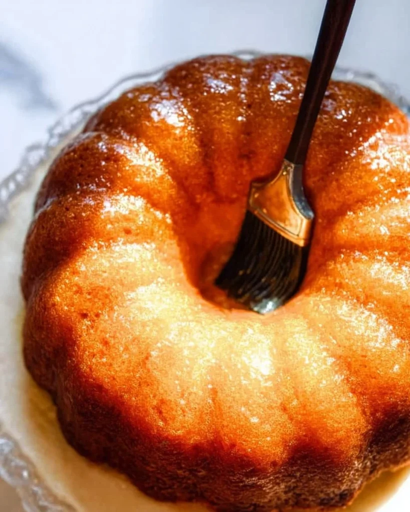 Delicious slice of Kentucky Butter Cake with a golden brown crust and buttery glaze