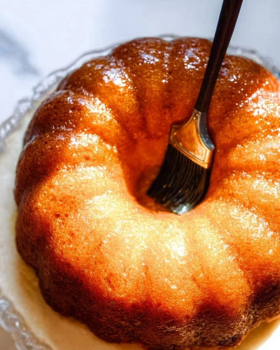 Delicious slice of Kentucky Butter Cake with a golden brown crust and buttery glaze