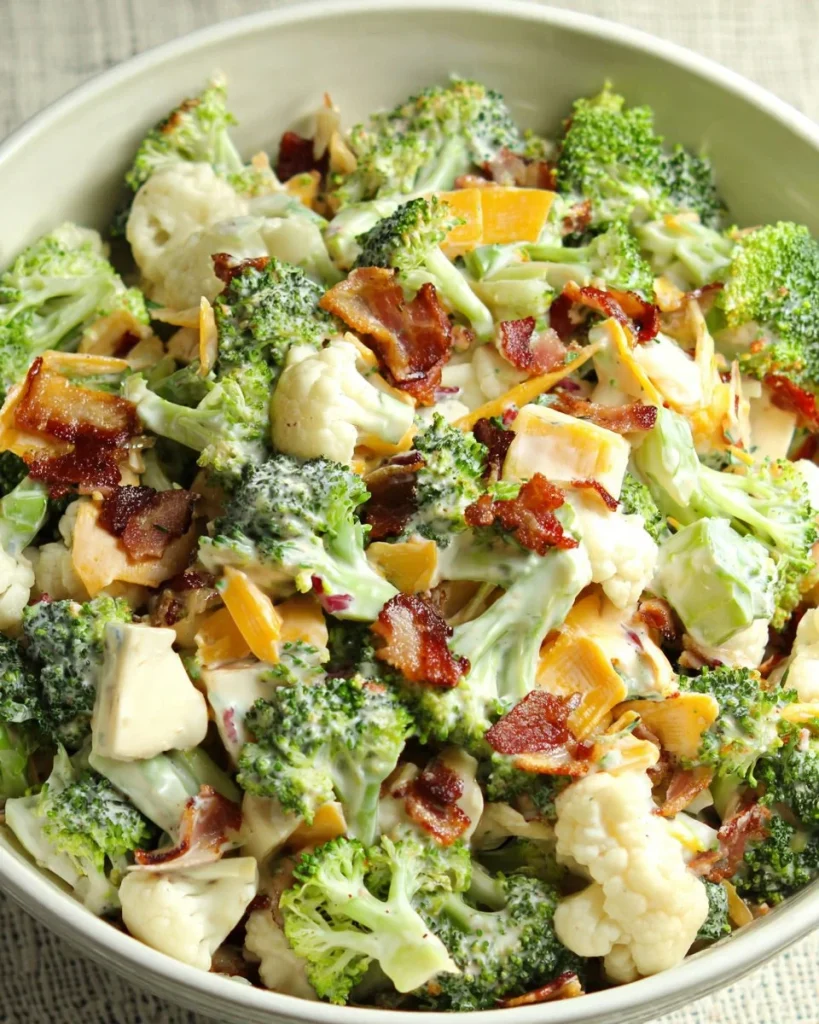 Loaded Broccoli Cauliflower Salad