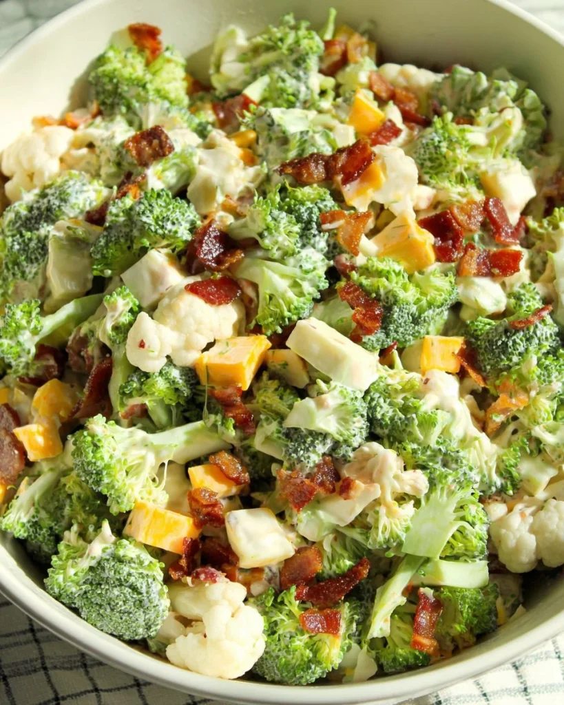 Loaded Broccoli Cauliflower Salad