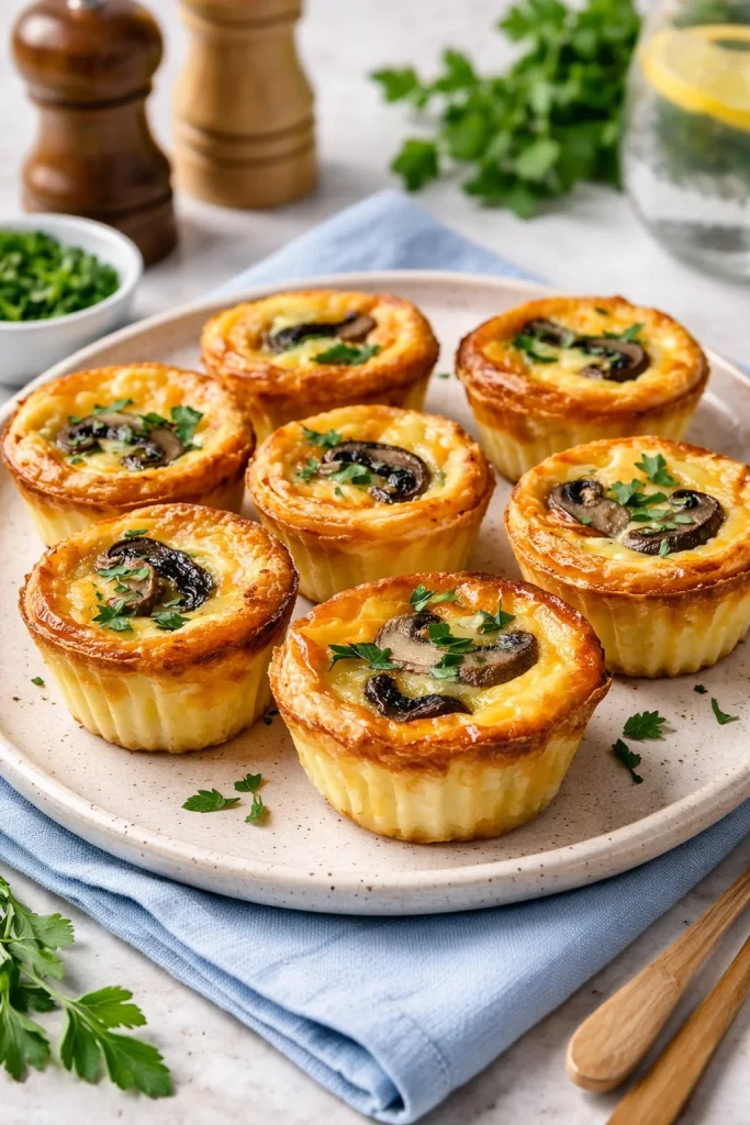Mini Mushroom and Spinach Quiche