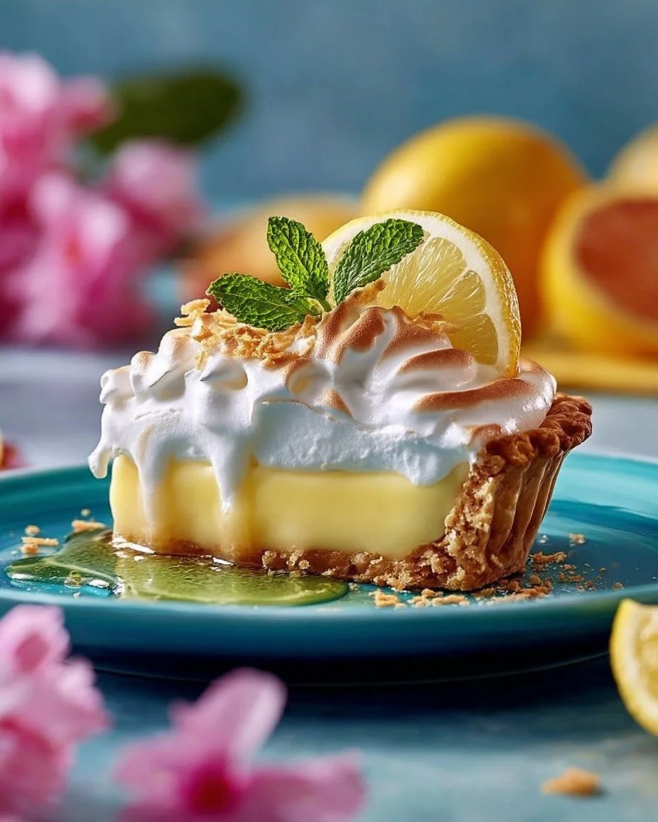 Delicious no bake lemon pie with a creamy filling and graham cracker crust
