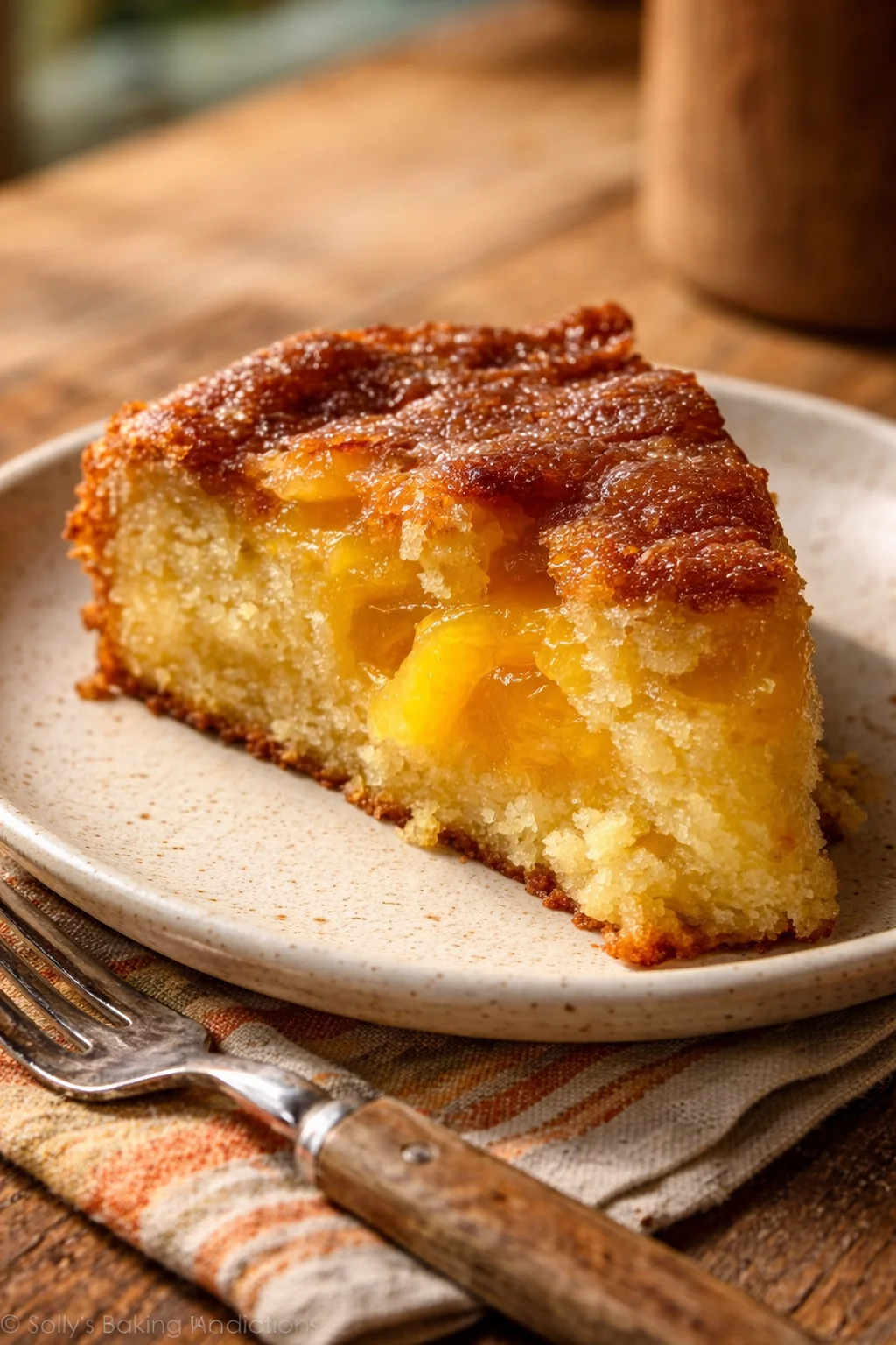Peach Cobbler Dump Cake Delicious peach cobbler dump cake served in a bowl