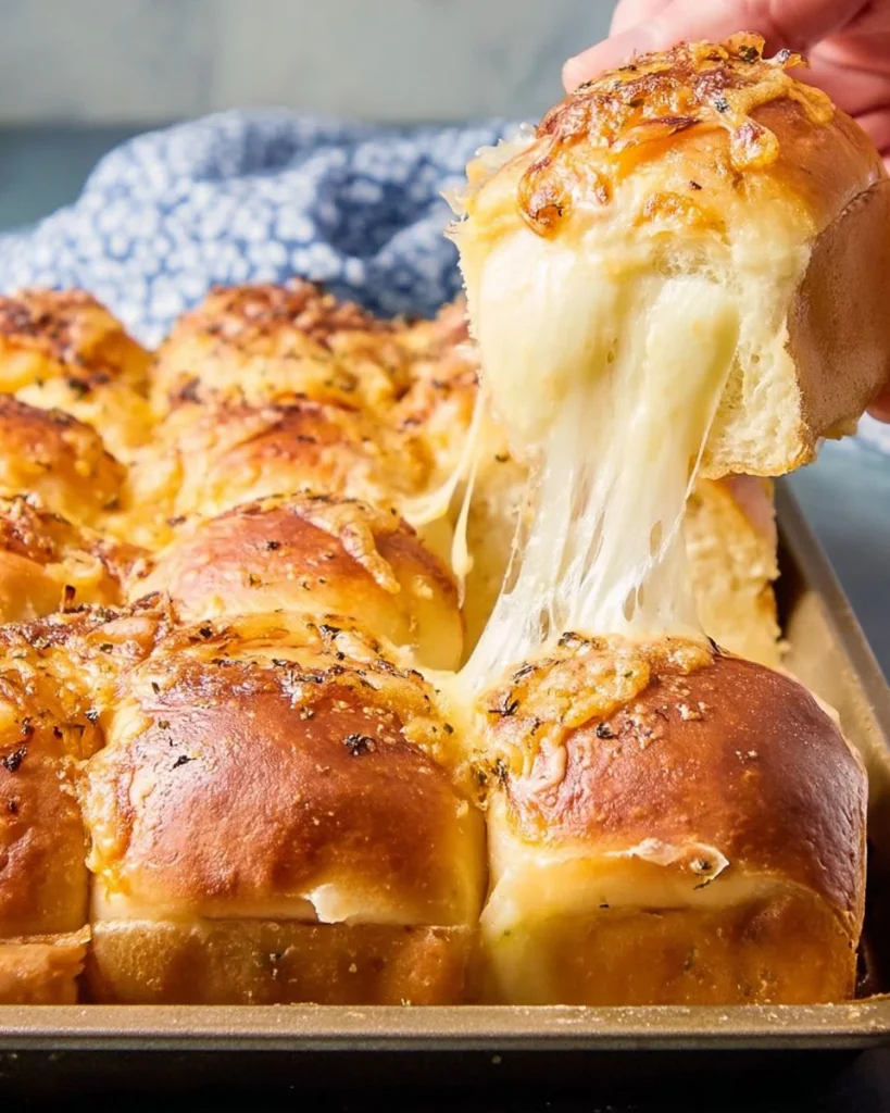 Delicious homemade pizza sliders topped with cheese and pepperoni