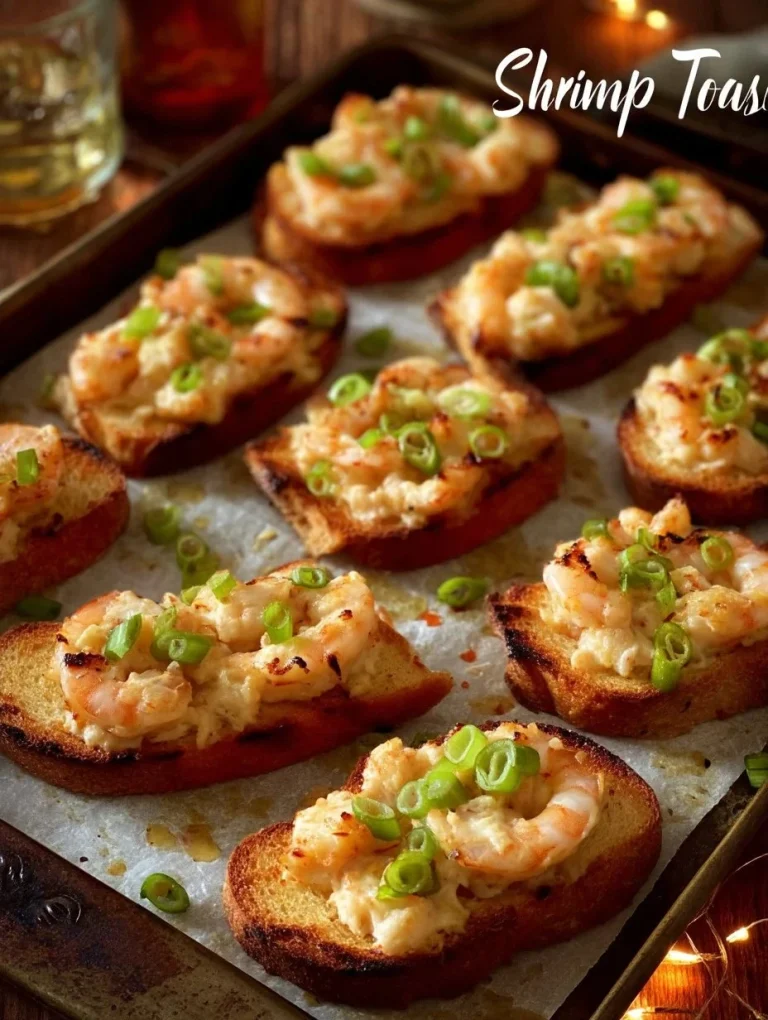 Crispy shrimp toasts topped with fresh herbs and served with dipping sauce.