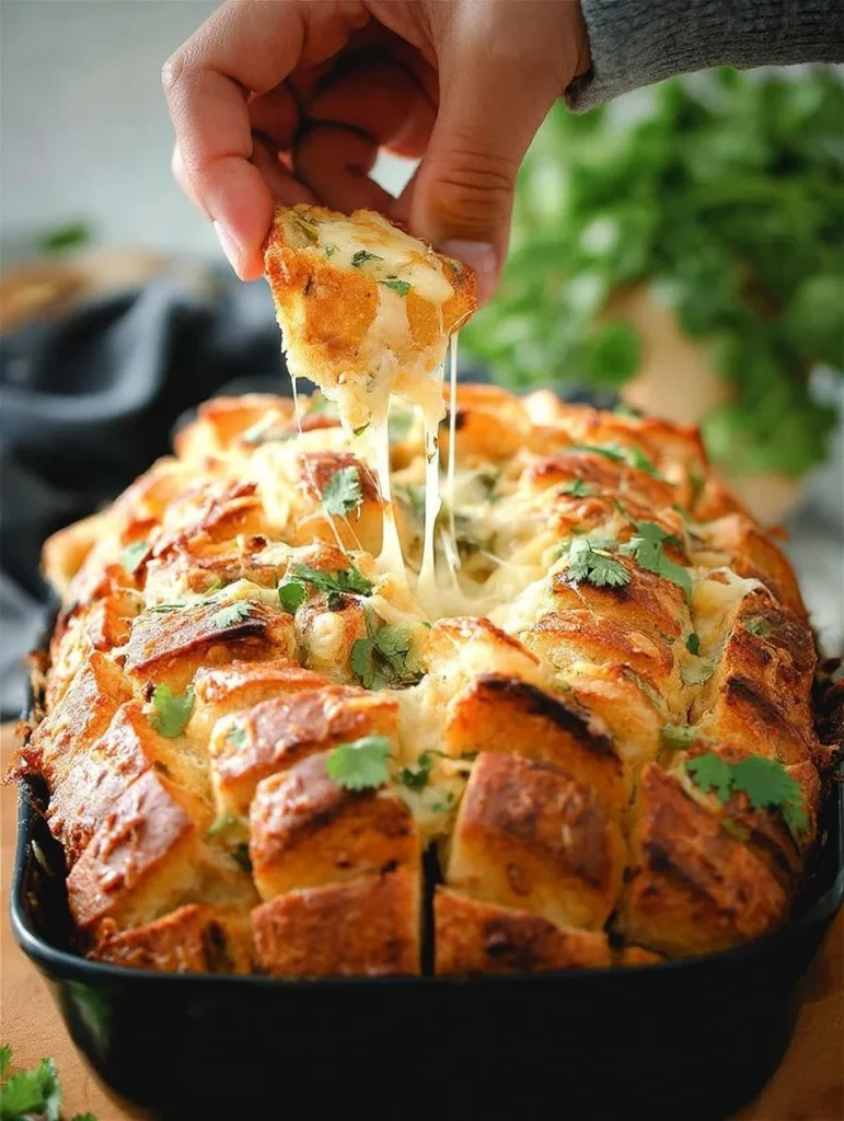 Delicious Stuffed Italian Bread filled with cheese and herbs