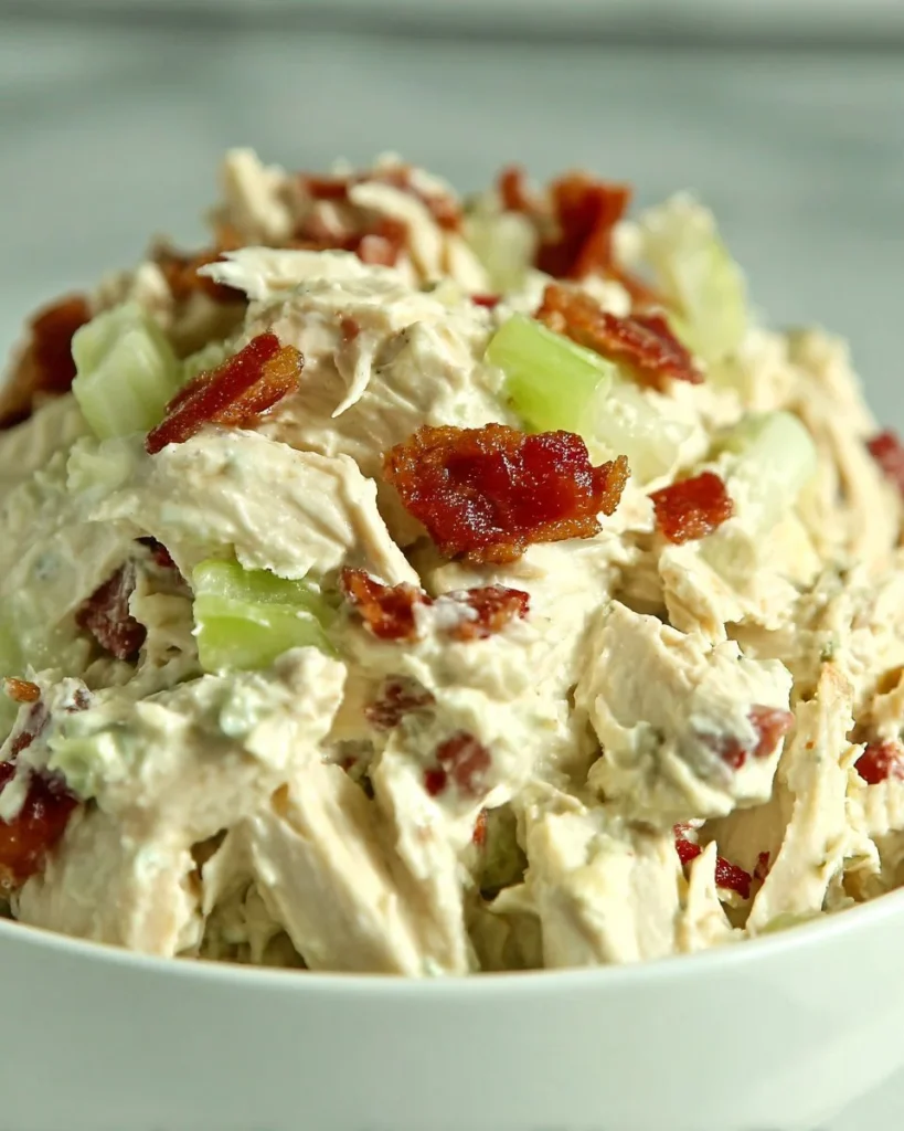 Willow Tree Chicken Salad Copycat with Bacon served in a bowl