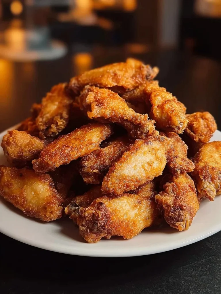 Air fryer crispy chicken wings served on a platter