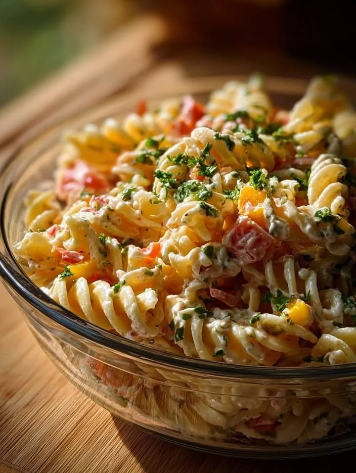 Best Macaroni Salad Delicious bowl of the best macaroni salad with fresh vegetables and dressing