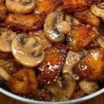 Delicious Black Pepper Chicken with Mushrooms served on a plate