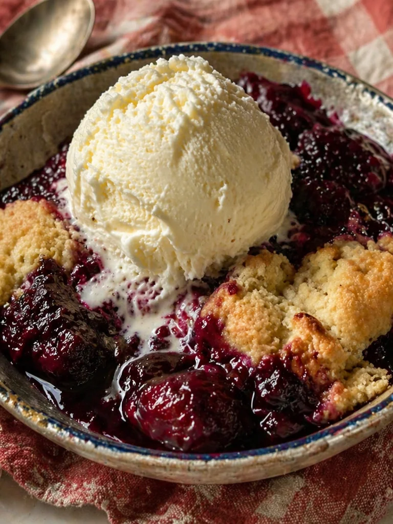 Delicious homemade Blackberry Cobbler fresh out of the oven