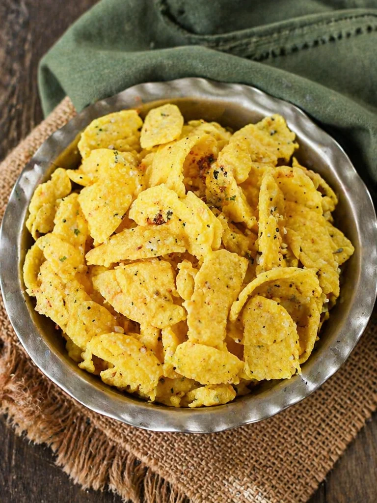 A bowl of buttery ranch corn chips ready for snacking or dipping.