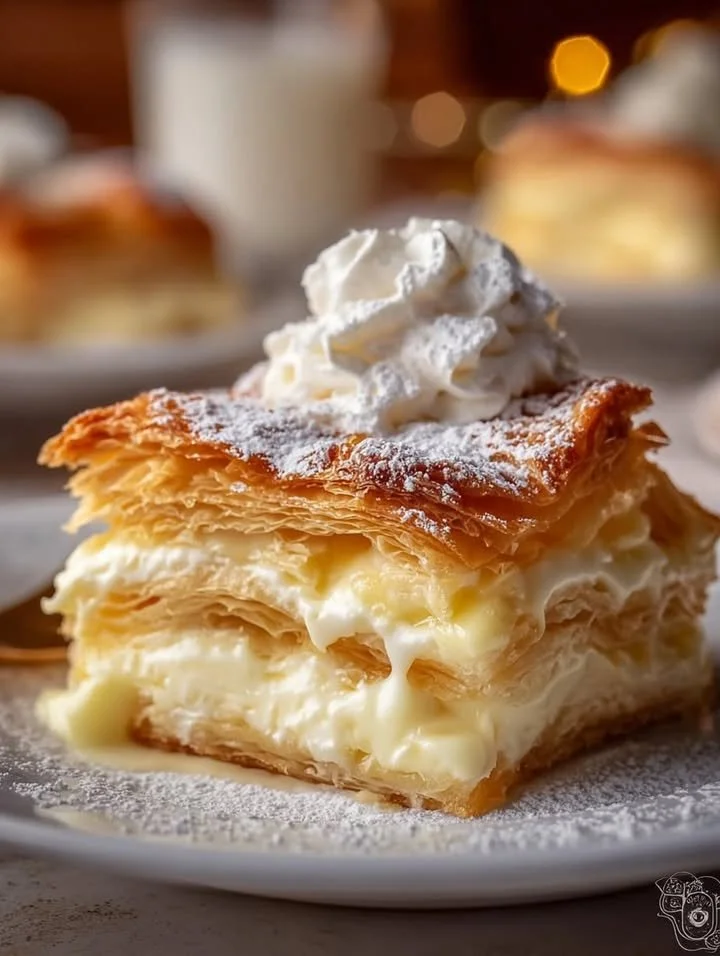 Cheesecake casserole made with crescent rolls, a delicious dessert dish.