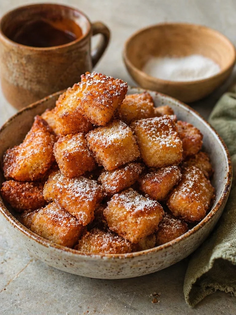 Delicious Cinnamon French Toast Bites served on a plate