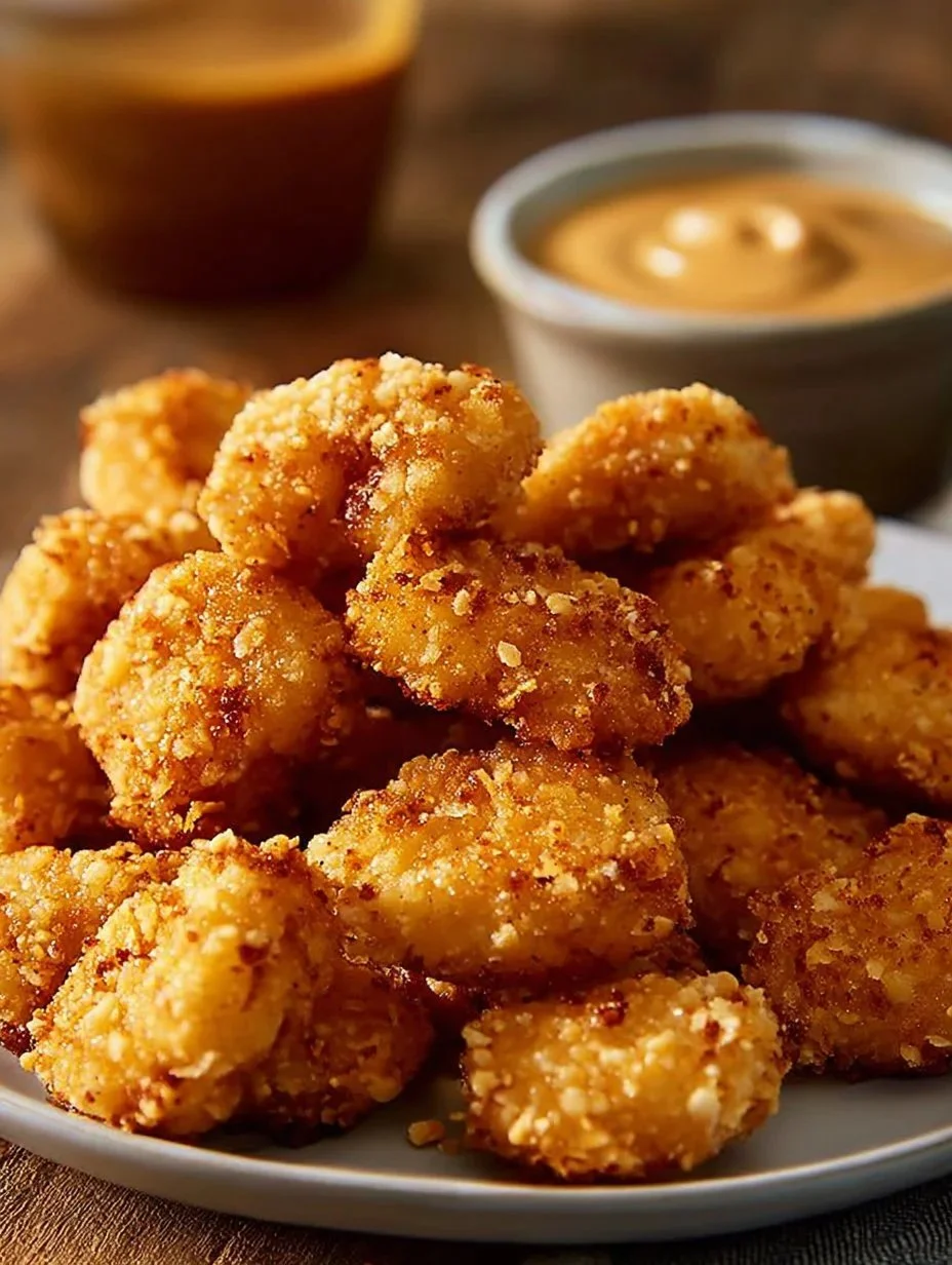 Crispy Chick-fil-A Style Nuggets Crispy Chick-fil-A style nuggets plated with dipping sauce