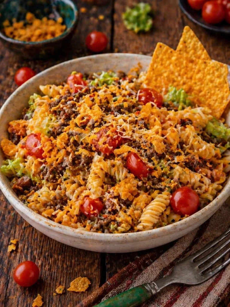 Delicious Doritos Locos Taco Pasta Salad with vibrant ingredients