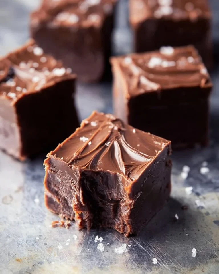Delicious hot chocolate freezer fudge cut into squares on a plate