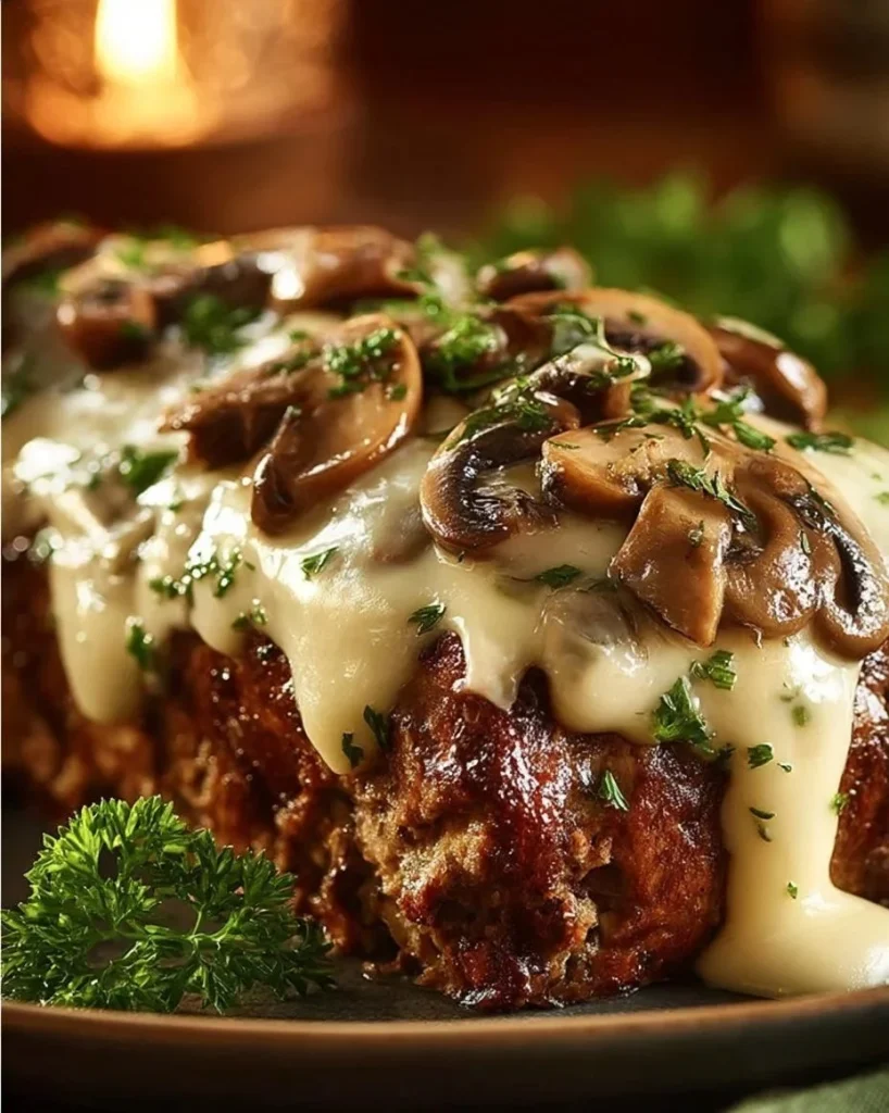 Mushroom Swiss Cheese Meatloaf