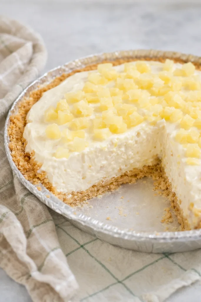 No Bake Pineapple Cheesecake Pie