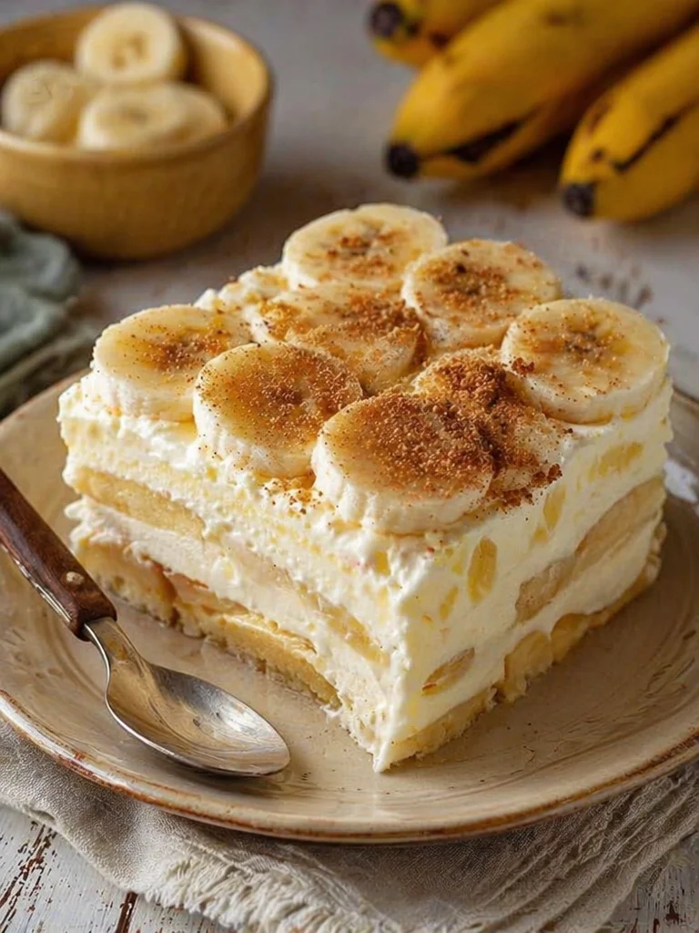 Delicious serving of unique banana pudding dessert in a glass bowl.