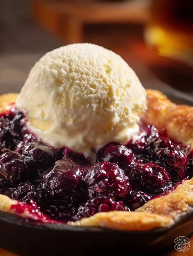 Old Fashioned Blackberry Cobbler with fresh blackberries and flaky crust