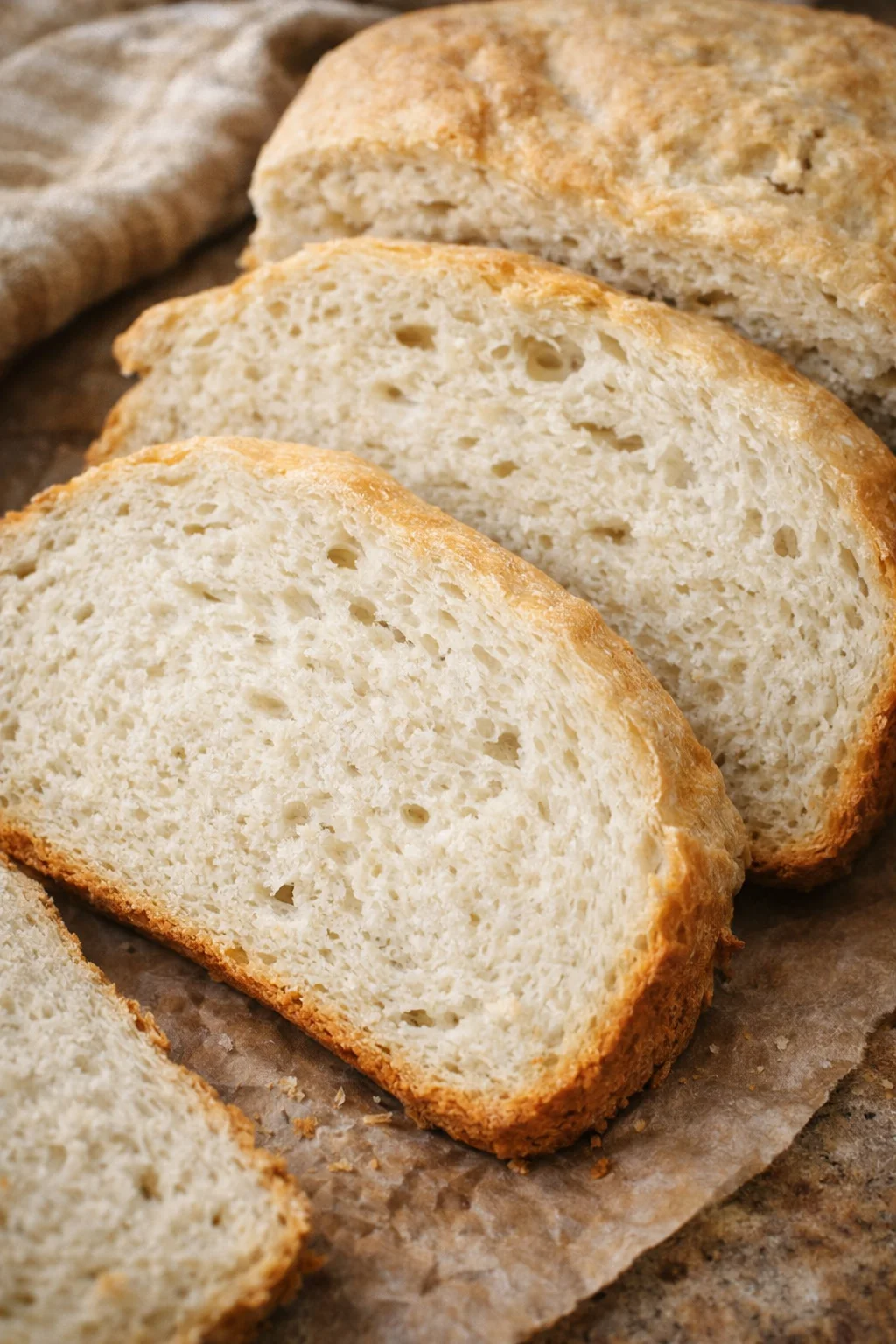 Homemade Slow Cooker Bread fresh out of the slow cooker, golden and delicious.