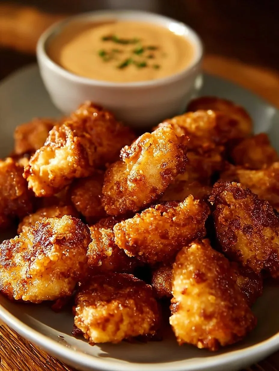 Crispy homemade Chick-fil-A style nuggets served with dipping sauce