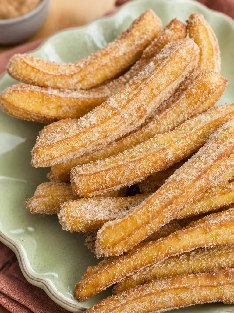 Homemade Churros! Delicious homemade churros served with chocolate sauce