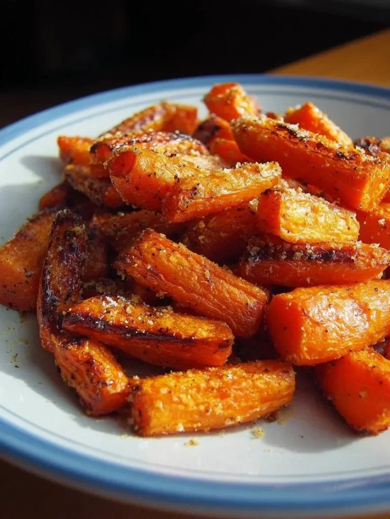Roasted Parmesan-Garlic Carrots served on a plate