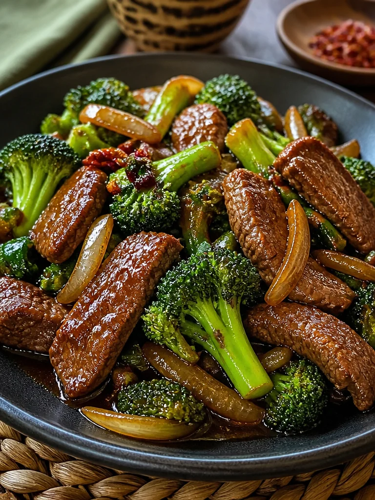 Delicious Steak Broccoli Chili Hoisin dish with tender beef and vibrant greens