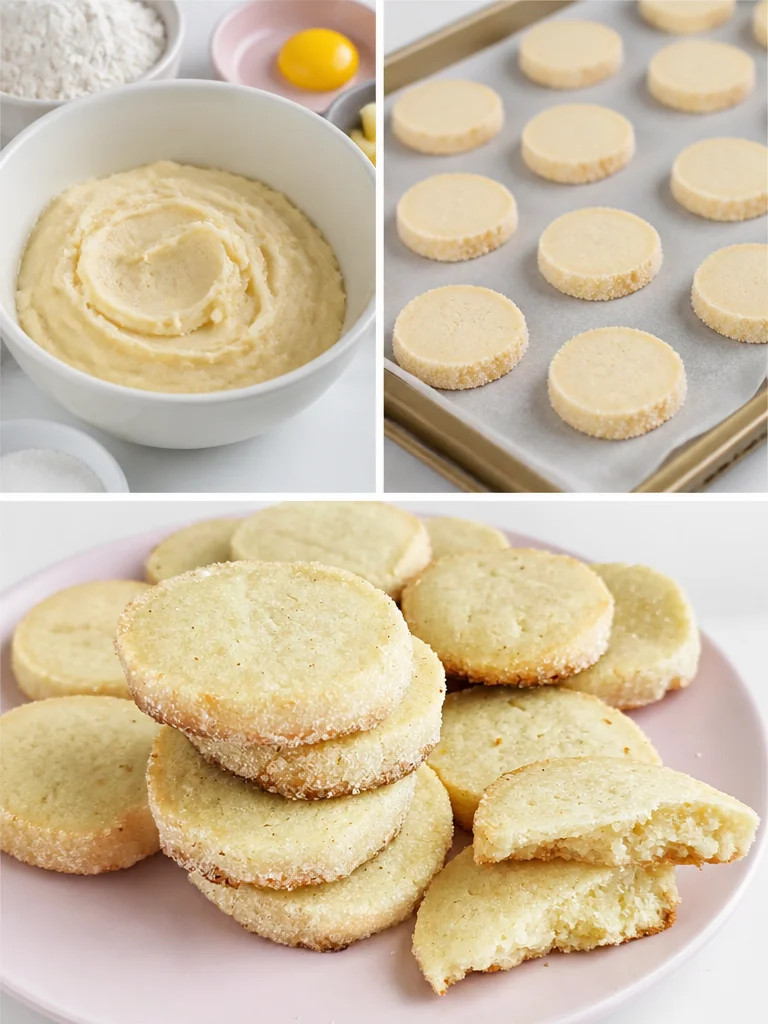 4 Ingredient Butter Cookies 4 ingredient butter cookies on a baking sheet ready to be served
