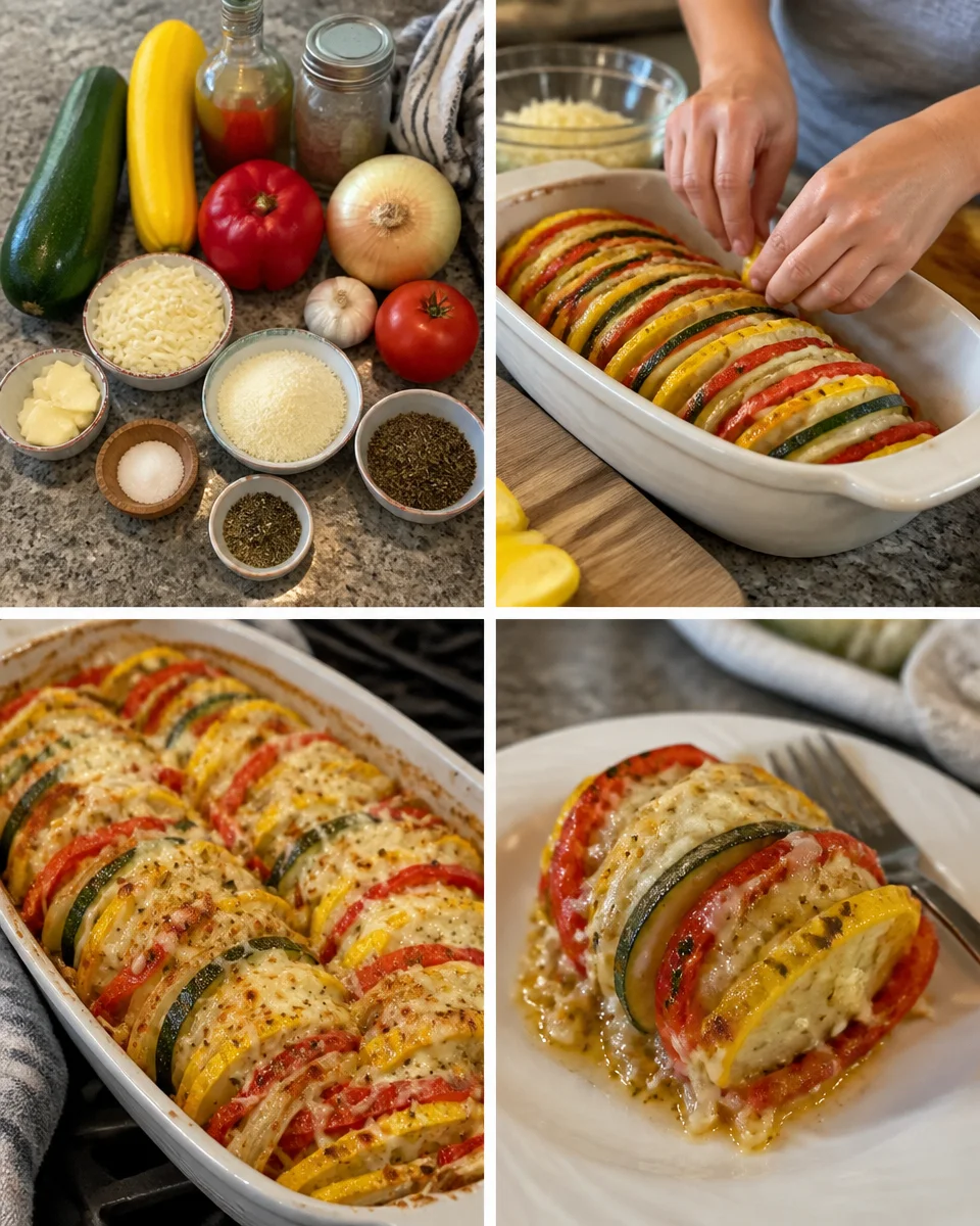 ❤️ Best Ever Vegetable Bake! Swap ingredients out for what you have on hand! Recipe below. Delicious vegetable bake with colorful mixed vegetables in a casserole dish.