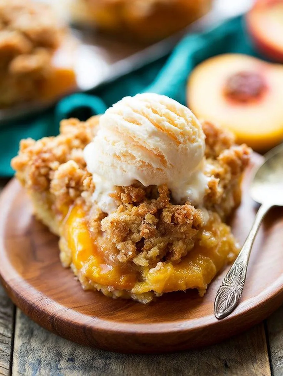 Delicious brown sugar peach crumble pie with a golden crust and juicy peach filling