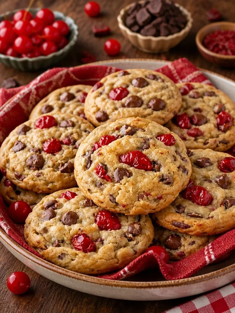 Delicious Cherry Garcia Cookies with cherry chunks and chocolate chips