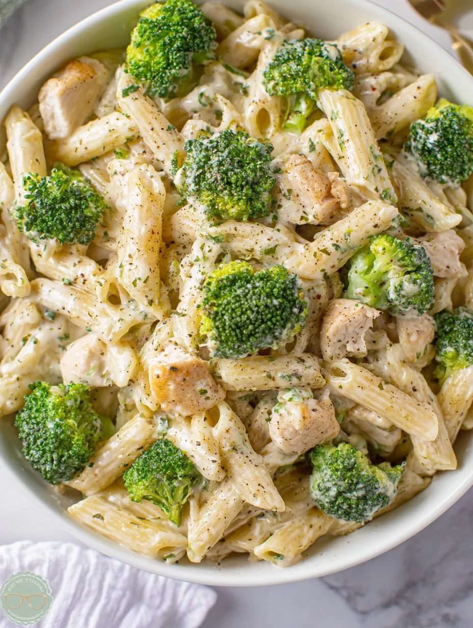 Chicken and Broccoli Pasta Delicious Chicken and Broccoli Pasta dish served with parmesan cheese