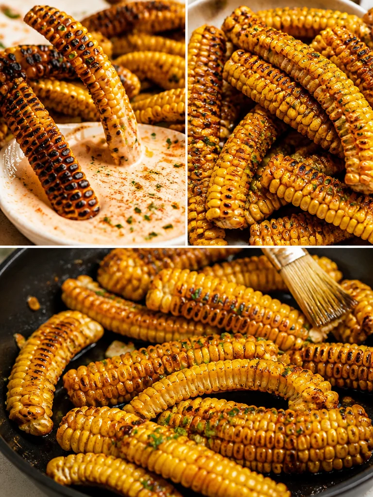 Delicious corn ribs grilled to perfection, showcasing vibrant colors and textures.