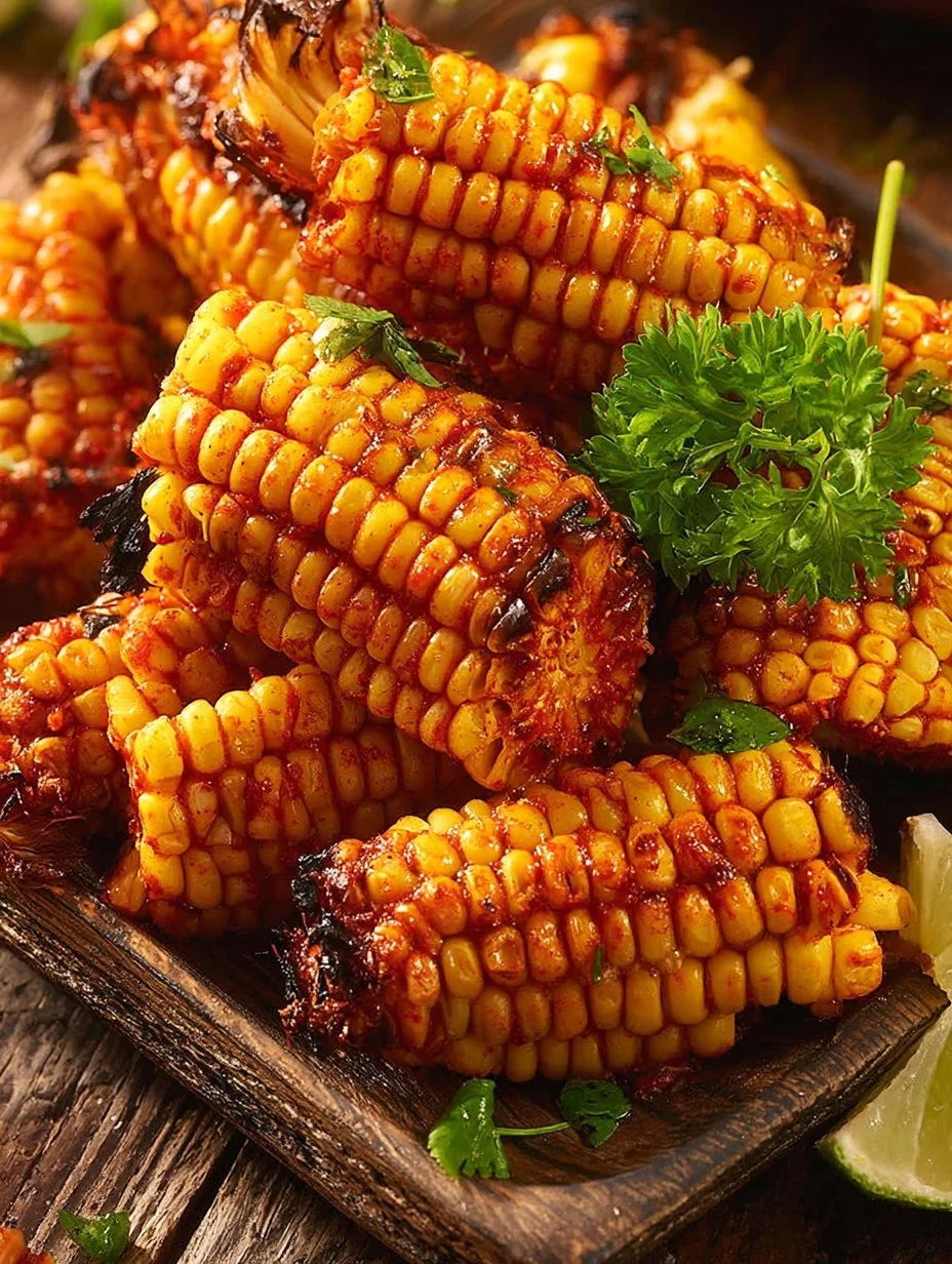 Delicious corn ribs served on a plate, ready for grilling.