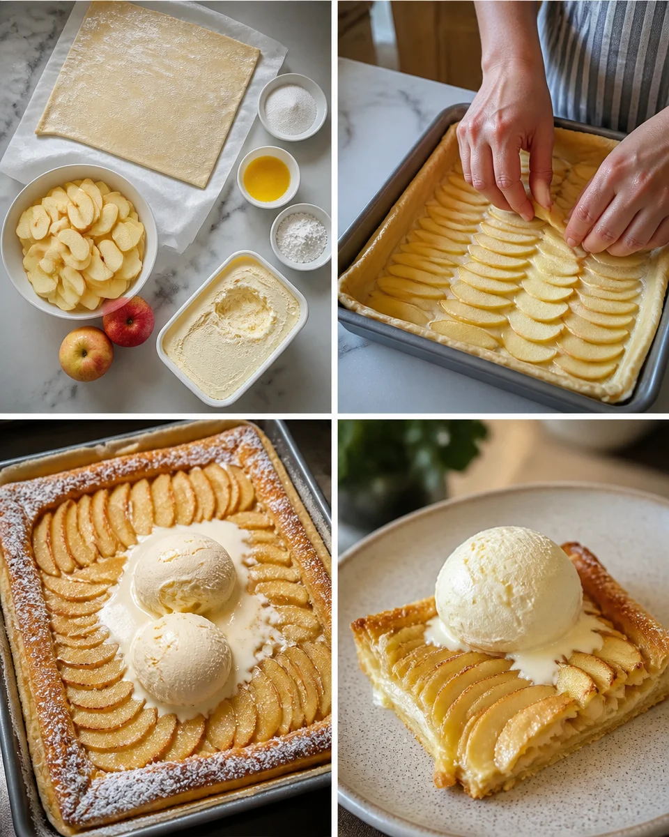 Easy French Apple Tart - Thin Apple Tart Delicious easy French Apple Tart with thinly sliced apples on pastry crust.
